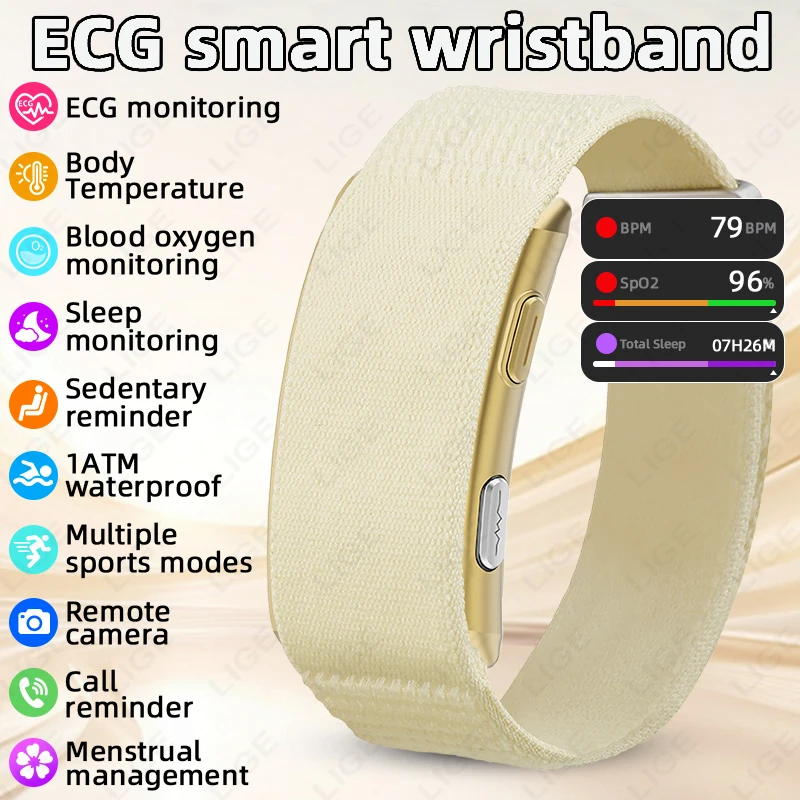 Fall Detection Watch - Męski Smartwatch EKG Monitor Zdrowia Ciśnienia
